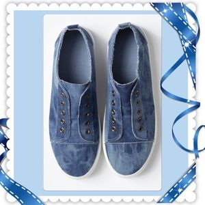Denim Slip On Shoes w/No Laces (NWOT)